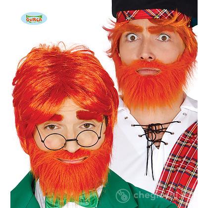 Parrucca Arancione Con Uomo Barba Scozzese Irlandese (4583)