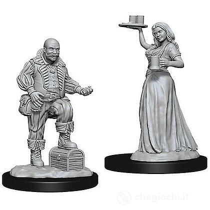 Mercante e Cameriera - Pathfinder - Deep Cuts Miniatures