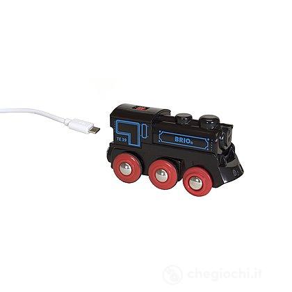 Treno Elettrico Ricaricabile USB Per Binari Magnetici – Compatibile KlickRail, ABS Sicuro, Luci LED