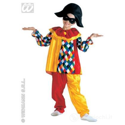 Arlecchino (Casacca Con Collare,Pantaloni, Cappello, Mascherina) (128 Cm / 5-7 Years)