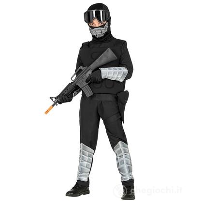 Special Forces (tuta, giubbotto di utilità, maschera con cappuccio, occhiali, cintura con fondinia, parabraccia, parastinchi, guanti) 140 cm / 8-10 an
