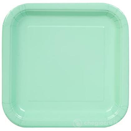 14 Mint 9In Sq Plt Sup. Piatto Carta 23 Cm Verde Menta