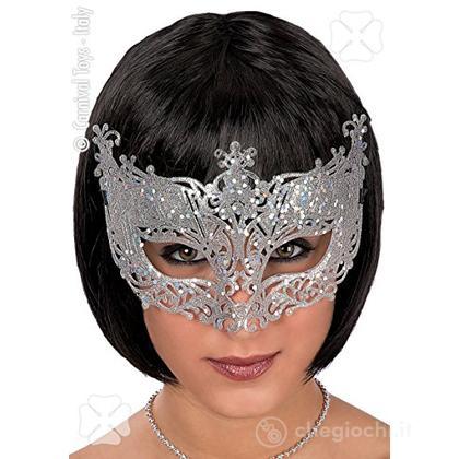 1629: Maschera In Plastica conGlitter Argento