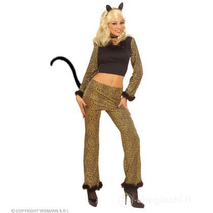 Leopardo (Top, Pantaloni Con Coda, Orecchie, Girocollo Con Gemma) S