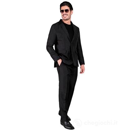 Completo Party Fashion Nero Scintillante (giacca, pantaloni) XL - Costume Adulto Uomo - Showtime,  Showgirls e Showmen, Disco, Anni '80, Party Fashion