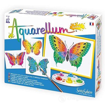 Aquarellum Junior - Set per dipingere con acquerelli con 4 Disegni da colorare: Farfalle