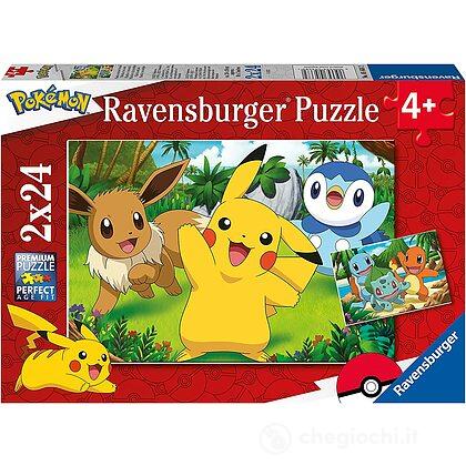 Pokemon Puzzle 2x24 pz (05668) - Puzzle classici - Ravensburger
