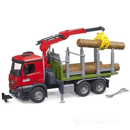 BRUDER 03551 - Scania Super 560R Camion da cantiere con gru di carico e 2  pallets