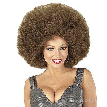 Parrucca afro castana