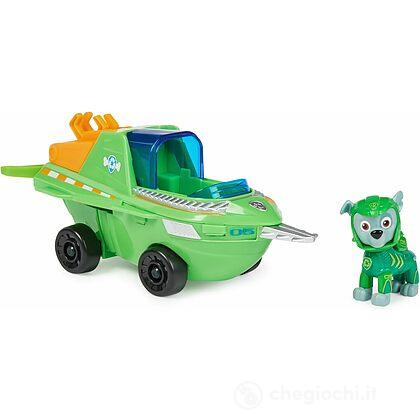 Paw Patrol Aqua Pups - Rocky con veicolo Sawfish