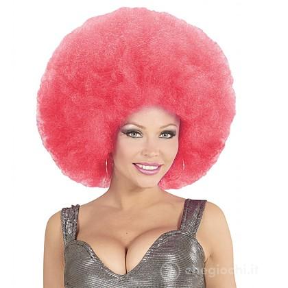 Parrucca afro rosa