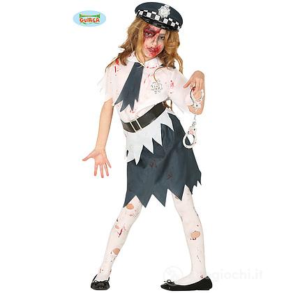 Costume Poliziotta Zombie Bambina Taglia 5-6 Anni (87703)