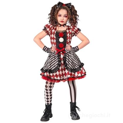 Bambola Arlecchino (vestito, cerchietto con fiocco, girocollo, guanti) 116 cm / 4-5 anni   - Costume Bimba - Halloween, Carnevale - Arlecchino,  Pierr