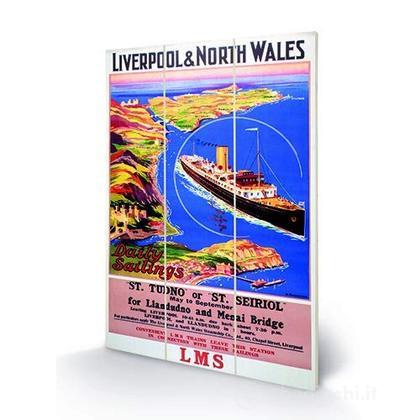 Liverpool And North Wales (Daily Sailings By Odin Rosenvinge) Micro Wood (Stampa Su Legno)