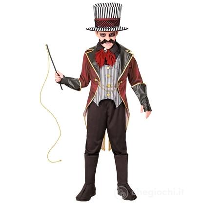 Direttore Di Circo Sinistro (giacca con gilet, jabot teschio, guanti, cappello) 140 cm / 8-10 anni  - Costume Bimbo - Clown e Circo, Halloween, Person