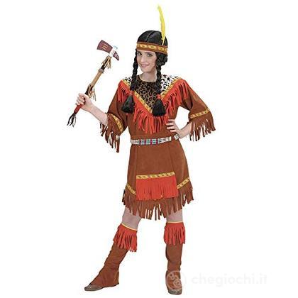 Indiana (Vestito, Grembiule, Copristivali, Fascia Per Testa Con Piuma) (128 Cm / 5-7 Years)