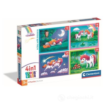 Puzzle 4in1 - A Day with Unicorns (21740)