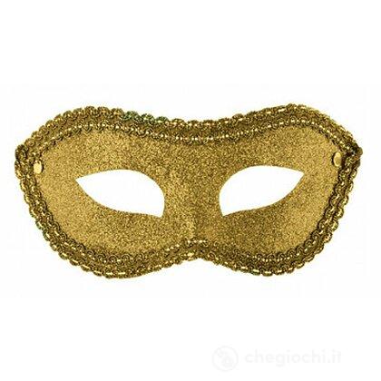Maschera Oro In Plastica Con Glitter (00747)