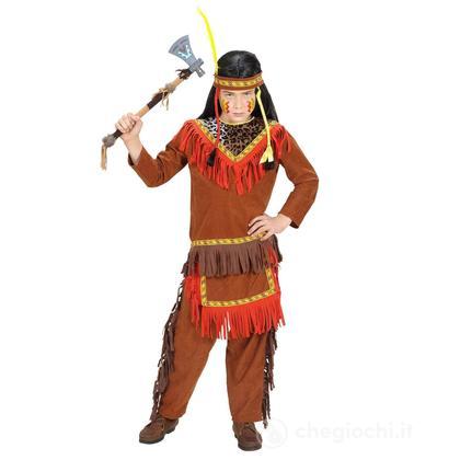 Indiano (Casacca, Pantaloni, Fascia Per Testa Con Piuma) (158 Cm / 11-13 Years)