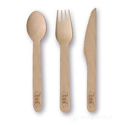 Wooden Cutlery Bbq Party 24 Pieces