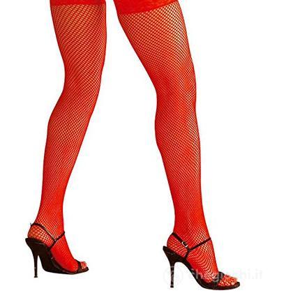 Calze A Rete Autoreggenti Rosse Vita Alta - Collant Lingerie In Nylon Taglia Unica Per Donne - Accessorio Sensuale
