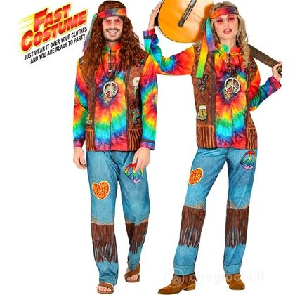 Hippie Fast Costume (giacca, pantaloni, fascia per testa) M - Costume Adulto Unisex - Anni '60 - Hippie e Reggae