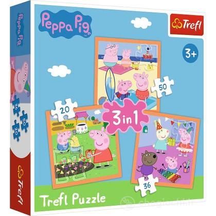 Peppa Pig: Trefl - Puzzle 3 in 1 - Inventive Peppa Pig