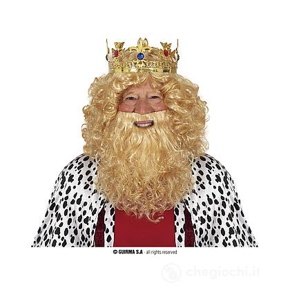 Parrucca E Barba Riccia Bionda Re (4864)