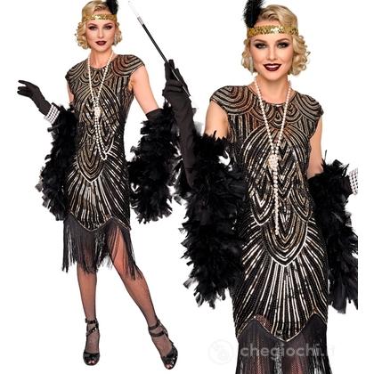 Charleston Gatsby Anni 20 Ruggenti (vestito) - oro S - Costume Adulto Donna - The 20s & 30s - Charleston
 & Gangsters