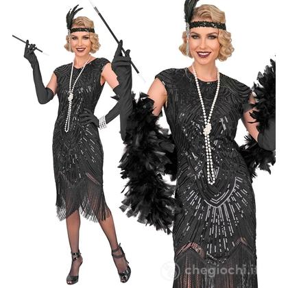 Charleston Gatsby Anni 20 Ruggenti (vestito) - nero L - Costume Adulto Donna - The 20s & 30s - Charleston
 & Gangsters