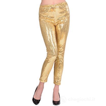 Leggings In Paillettes Oro S