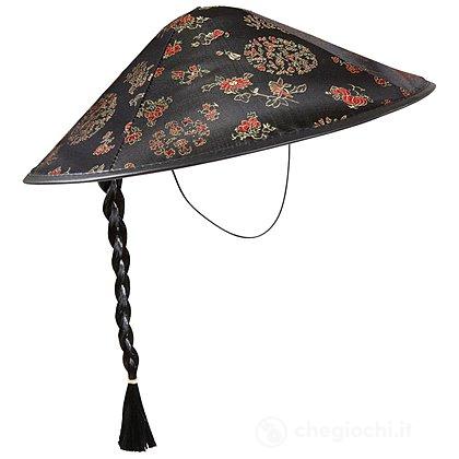Cappello Cinese Per Carnevale - Copricapo Tema Orientale In Poliestere
