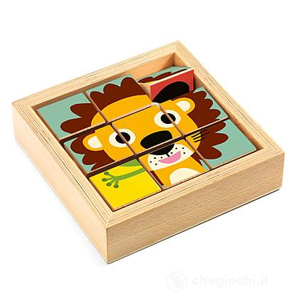 Touranimo - Puzzle cubi legno (DJ01953) - Puzzle di legno - Djeco -  Giocattoli