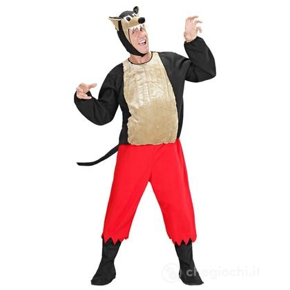Lupo (casacca imbottita, pantaloni, copristivali, copricapo con maschera) XL - Costume Adulto Uomo - Animali, Fantasia e Favole, Funny