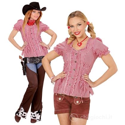 Camicetta A Scacchi Rossa L -  Adulto Donna - Wild West, Nazionalità ed Etnie, Feste Hawaiane e Estive, Oktoberparty e Feste della Birra