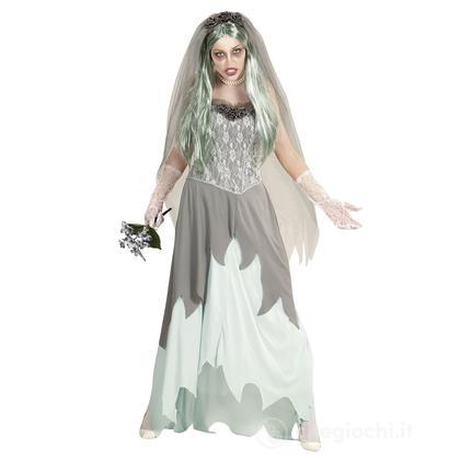 Sposa Zombie (Vestito, Velo Con Fiori, Bouquet Di Fiori) XL