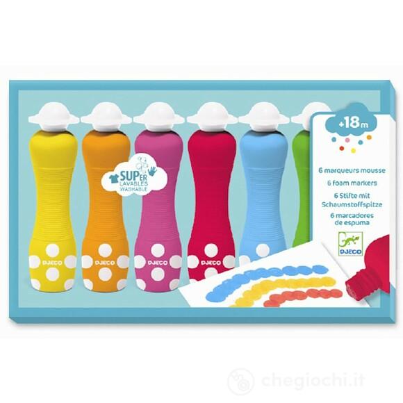 6 pennarelli a schiuma - Colori per i più piccoli (DJ09002)