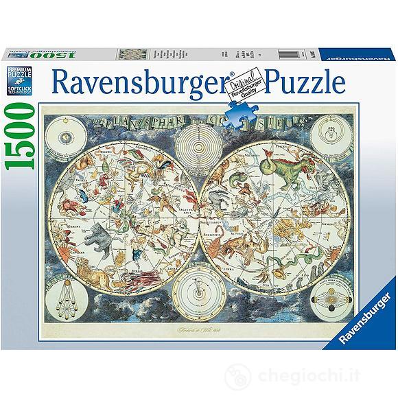 Puzzle 1500 pezzi Mappa Del Mondo Di Animali Fantastici (16003)