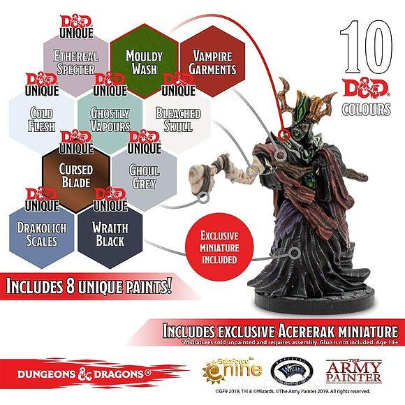 D&D Nolzur Undead Paint Set 10 Colori Acrilici per Roleplaying, Giochi da Tavola e Pittura di Modelli in Miniatura