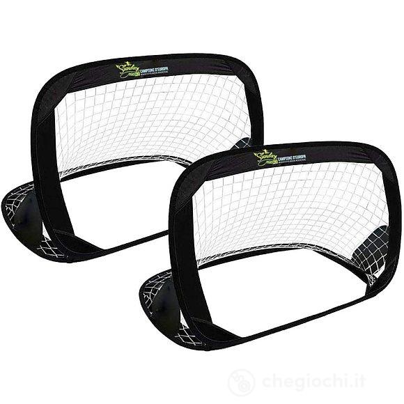 Set Di 2 Porte Da Calcio Pop-up Per Cortile - 1,2 X 0,9 M, Reti Portatili E Pieghevoli, Ideali Per Giardino E Spiaggia - 3