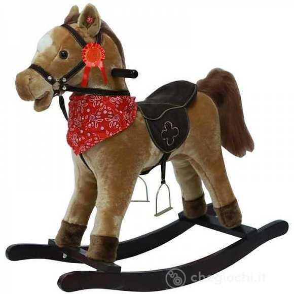 Cavallo a dondolo con suoni - marrone chiaro con bandana (705100501)