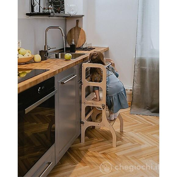 Torre Montessoriana Convertibile Step'n'sit Legno/Oro