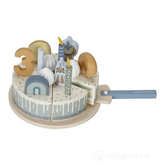 Torta Di Compleanno In Legno - Blu (LD8016)