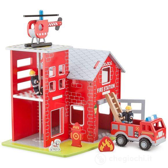 Stazione Dei Pompieri In Legno WOOMAX - Con Veicoli, Personaggio E Accessori, Gioco Educativo Per Bambini 3+