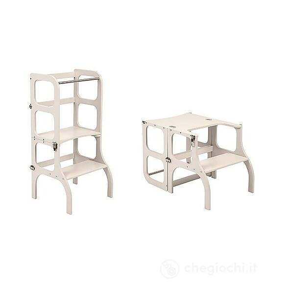 Torre Montessoriana Convertibile Step'n'sit Bianco/Argento