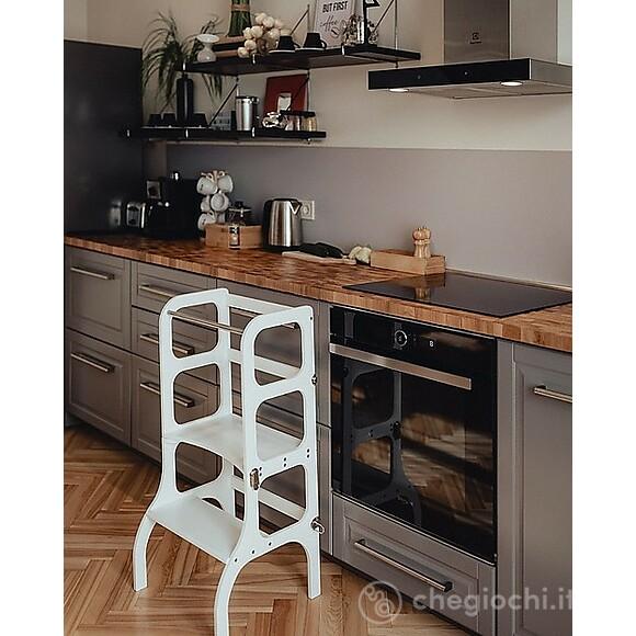 Torre Montessoriana Convertibile Step'n'sit Bianco/Argento