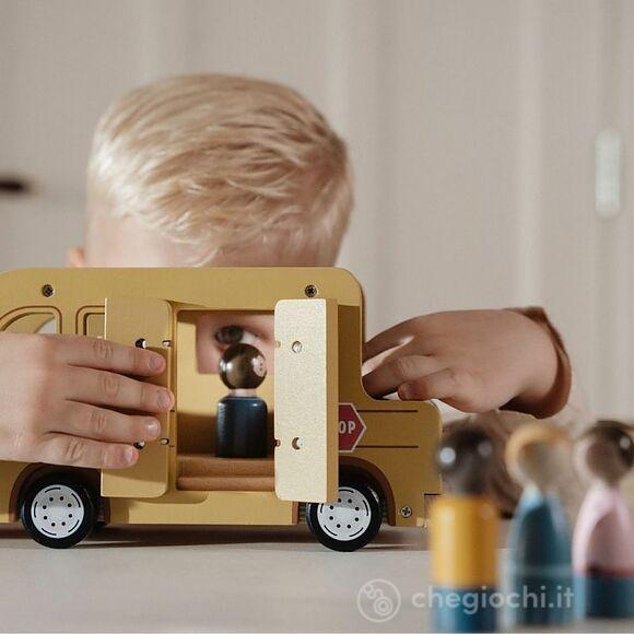 School Bus in Legno Con Personaggi (LD8023)