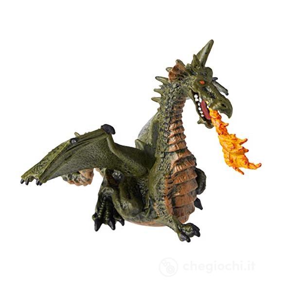 Drago alato verde con fiamma (PAP39025)