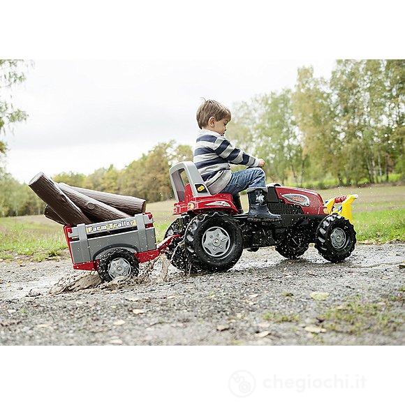 Trattore a pedali con Roll Bar e rimorchio (800261)
