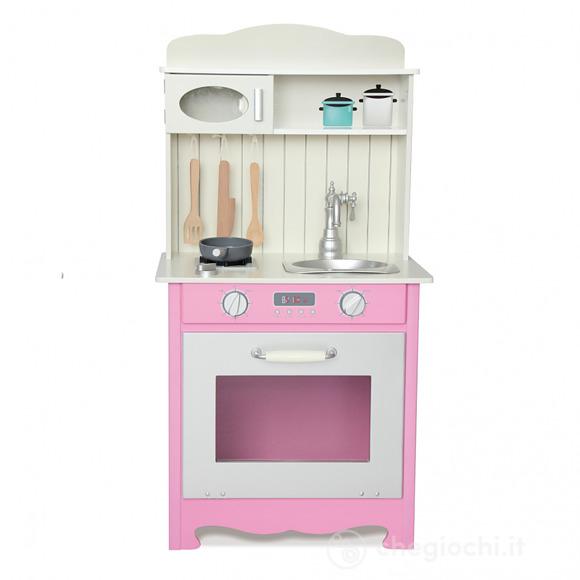 Cucina Legno Piccola Con Accessori - Rosa (ODG028)